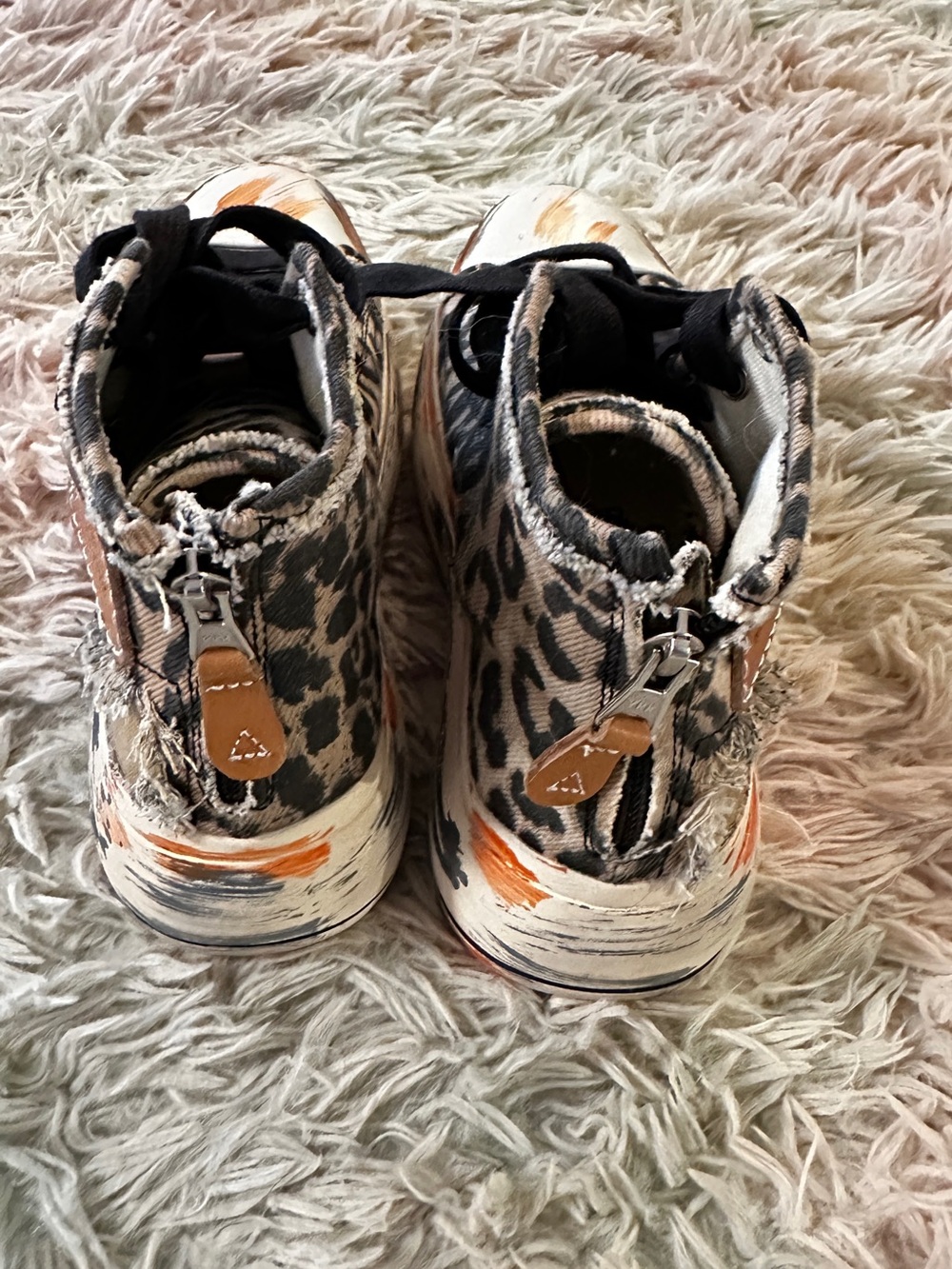 New R13 Leopard-Print High-Top Sneaker in Brown Size 38 - Picture 8 of 11